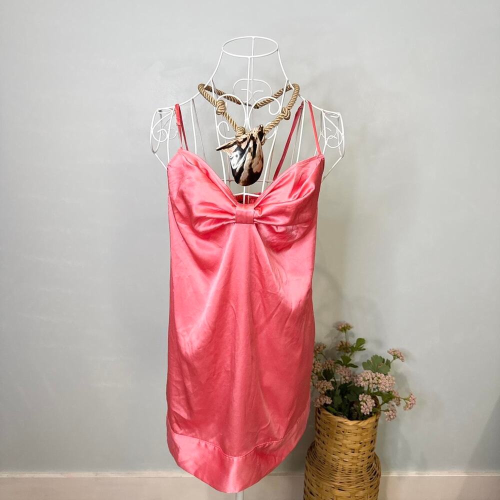 Vintage y2k hot pink slip dress